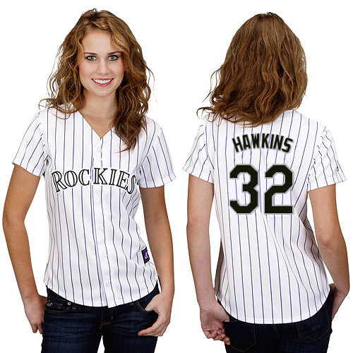 LaTroy Hawkins #32 mlb Jersey-Colorado Rockies Women's Authentic Home White Cool Base Baseball Jersey